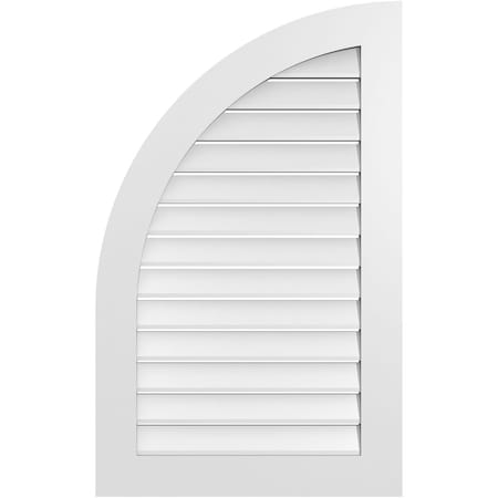 Ekena Millwork Quarter Round Top Left Surface Mount PVC Gable Vent w/ 3-1/2"W x 1"P Standard Frame, 26"W x 42"H GVPQL26X4201SF